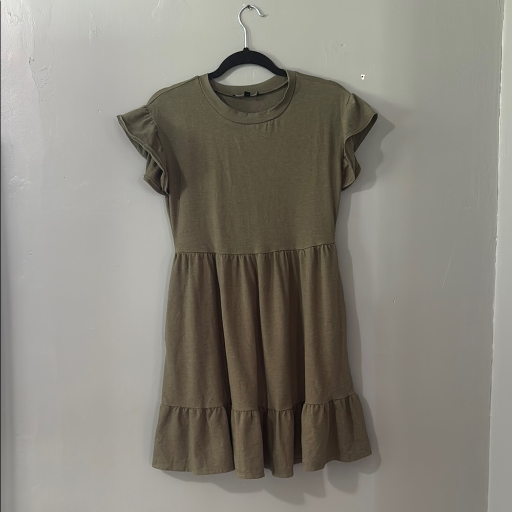 Lulu's Green Peplum Ruffle Sundress